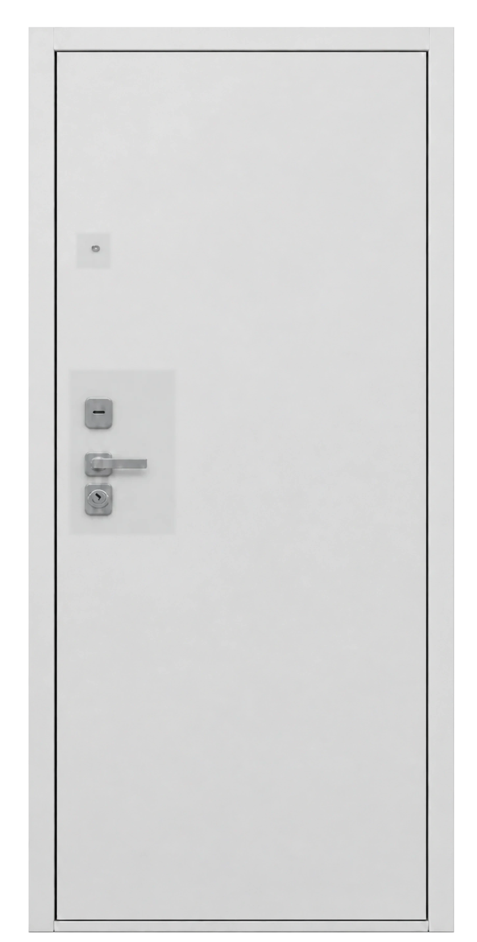 Стальная дверь «Город» с зеркалом светло-серый